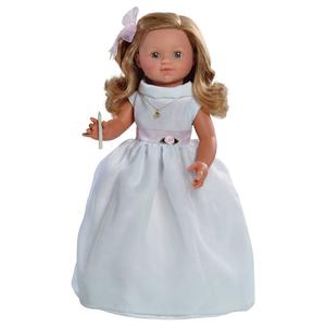 Muñeca de comunión vestido blanco y rebeca  habladora con vela Caja coleccion 