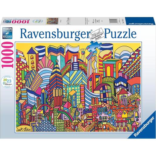 Ravensburger - Puzzle Paisaje Urbano Nocturno 1000 Piezas ㅤ