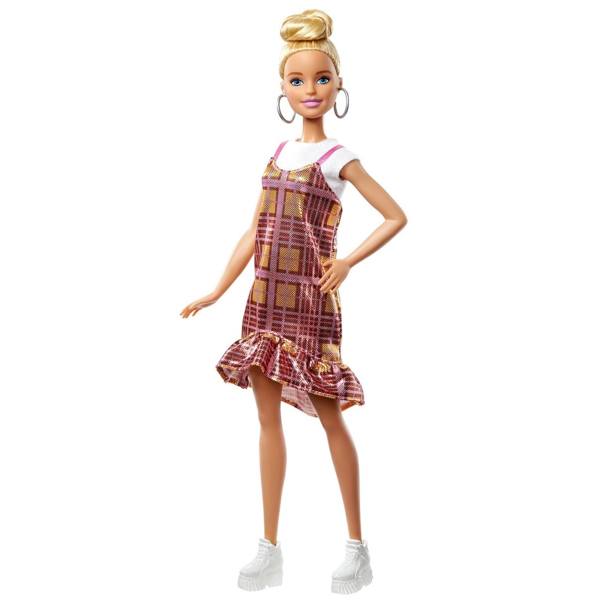 Económico Indígena Máquina de escribir Barbie - Muñeca Fashionista - Vestido Estampado Tartán | Fashionistas |  Toys"R"Us España