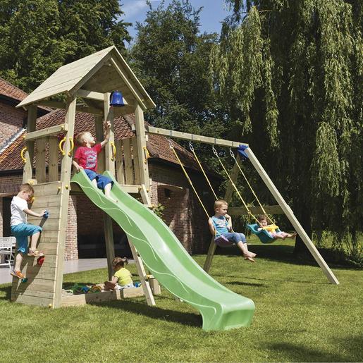 Parque juegos infantil de madera Belvedere XL con columpio doble