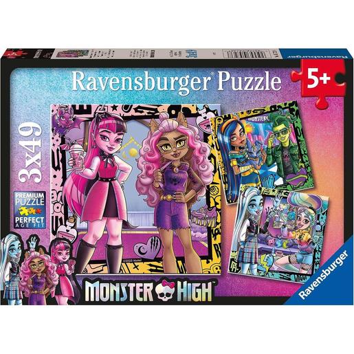 Ravensburger - Monster High - Puzzle colección Monster High, 3 x 49 piezas ㅤ
