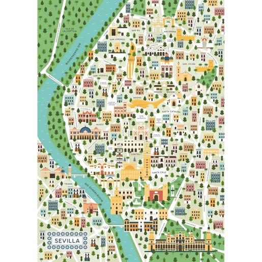 Ravensburger - Puzzle Mapa Sevilla, 1000 Piezas ㅤ