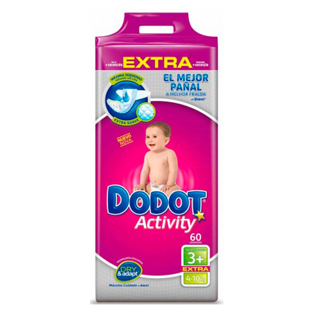 Dodot - Pañales Activity Extra T3 (7-11kg) 60 Unidades, Pañal Activity