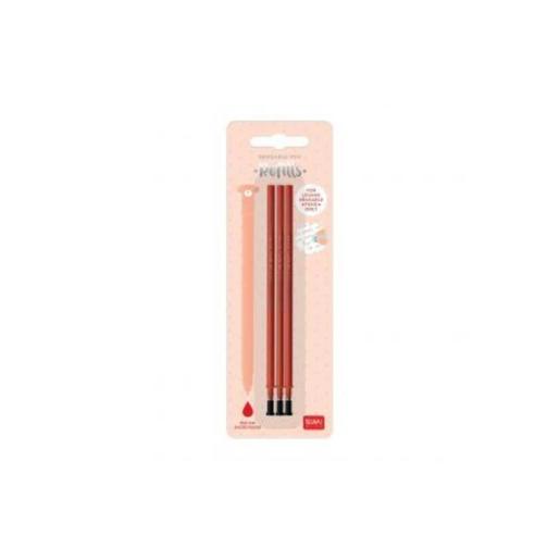 Energía - Recambio de bolígrafo gel, punta 0.7 mm, tinta rosa, pack de 3 ㅤ