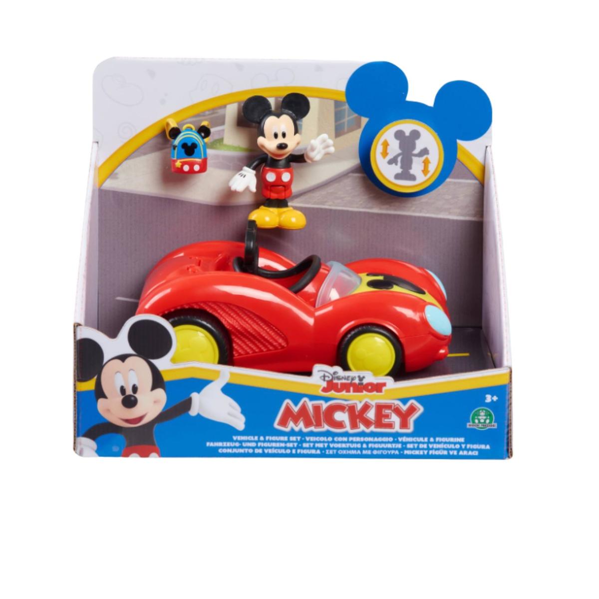 Mickey Mouse - Coche y Figura Mickey con mochila, Mickey Mouse